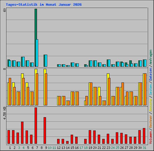 Tages-Statistik im Monat Januar 2026
