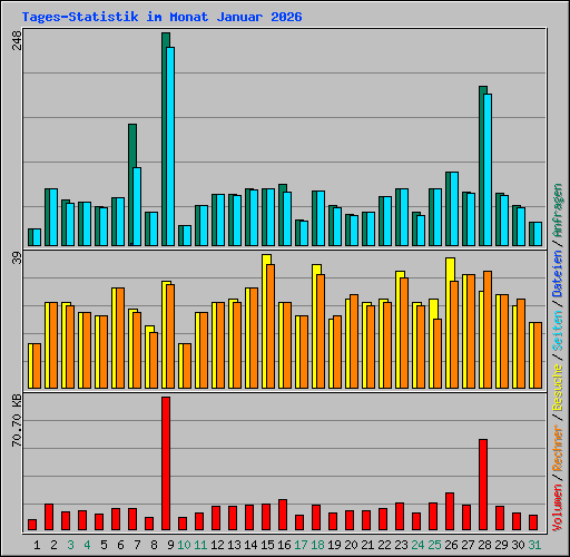 Tages-Statistik im Monat Januar 2026