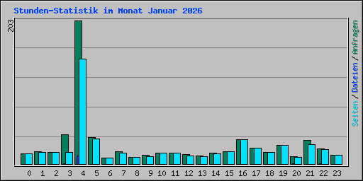 Stunden-Statistik im Monat Januar 2026