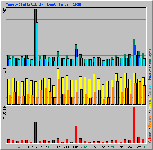 Tages-Statistik im Monat Januar 2026